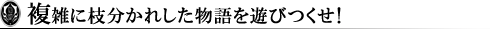複雑に枝分かれした物語を遊びつくせ!