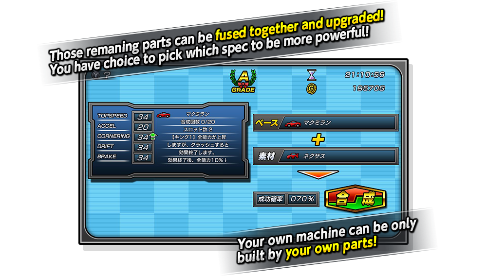 Those remaning parts can be fused together and upgraded! You have choice to pick which spec to be more powerful! Your own machine can be only built by your own parts!