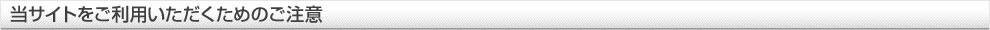 当サイトをご利用いただくためのご注意