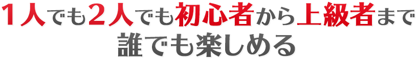 1人でも2人でも初心者から上級者まで誰でも楽しめる