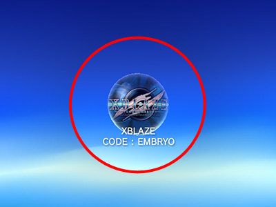 PSVitaを起動した後、画面上にあらわれる「XBLAZE　CODE:EMBRYO」のアイコンをタップしてください。