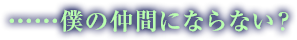 ……僕の仲間にならない？